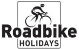 RBH_Logo_schwarz-ohneschatten Logo eines Radfahrers über dem Schriftzug Roadbike Holidays