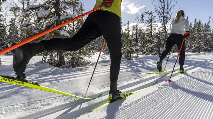 Die richtige Langlaufski-Länge
© Fischer Sports GmbH Zwei Personen beim Skilanglauf im verschneiten Wald